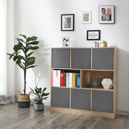 Szary organizer tekstylny do szafy z uchwytem 6 sztuk - SONGMICS RFB02G-3