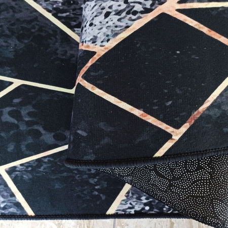Dywan czarno złoty geometryczny Mozaika BLACK and GOLD 16 - 60x100 cm