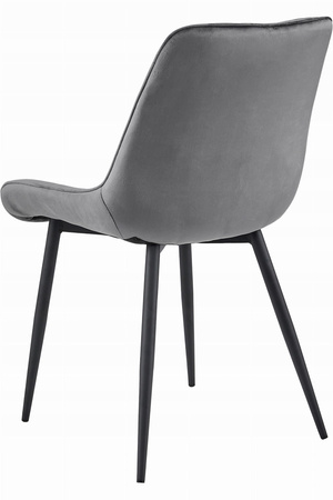 Ciemnoszare krzesła BERA do jadalni (zestaw 4 sztuk) - Tapicerowane pikowane krzesła