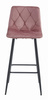 Różowy hoker NADO - Eleganckie, tapicerowane krzesło barowe pokryte aksamitem
