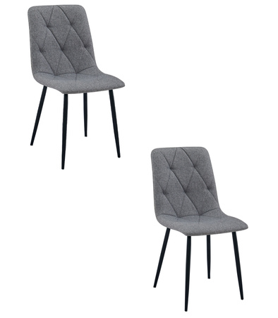 "Krzesło LIBRA - ciemny szary materiał / nogi czarne x 2"