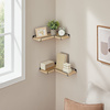 Rustykalne narożne półki ścienne - Zestaw 2 półek ściennych Loft (Dąb Sonoma) VASAGLE LLS831B11