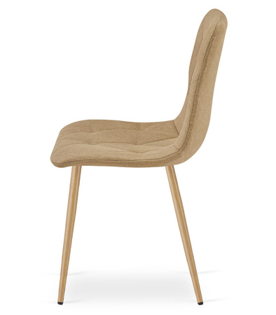 "Krzesło LIBRA - brąz materiał / nogi kolor drewna x 4"