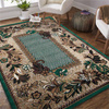 Dywan tradycyjny w kwiaty BCF Alfa 01 zielony 180x250 cm