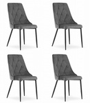 Stylowe krzesła tapicerowane do jadalni (komplet 4szt) IMOLA - Ciemnoszare krzesła