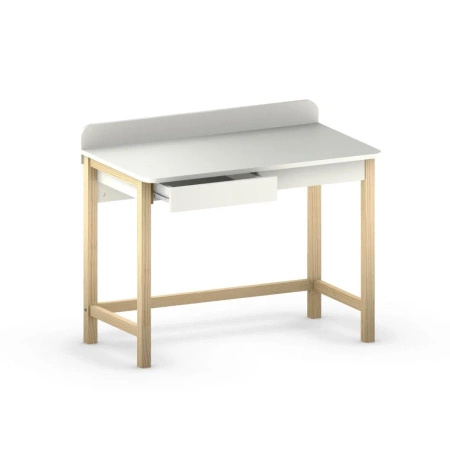 Biurko dziecięce VERYSIMPL B-DES8 – drewniane z przegrodą i dwiema szufladami