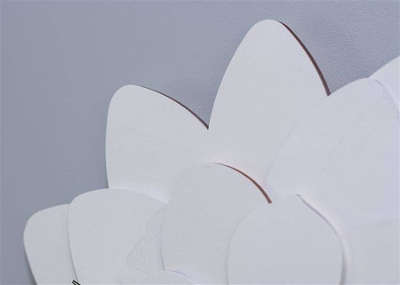 Dekoracyjny zegar ścienny 4-WARSTWOWY KWIAT w kolorze białym, ORNAMENTI