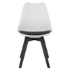 Krzesło do jadalni białe z czarnymi nogami i poduszką MARK - Krzesło skandynawskie