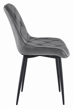 "Krzesło TOR - ciemny szary aksamit / nogi czarne x 2"