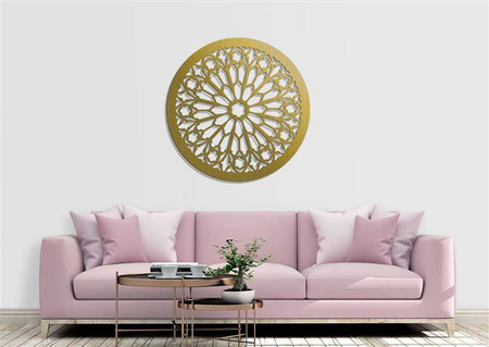 AŻUROWA ROZETA GOTYCKA,ROSE DU MIDI, DEKORACJA ŚCIENNA 3D, ORNAMENT,60 CM, CZARNY