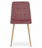 Nowoczesne różowe krzesło tapicerowane KARA - Kuchenne krzesło z aksamitu