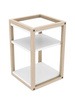 Nowoczesny, kwadratowy skandynawski stolik nocny / miniregał z drewnianą konstrukcją [wys 50 cm szer. 32 cm] N-MINIDES2