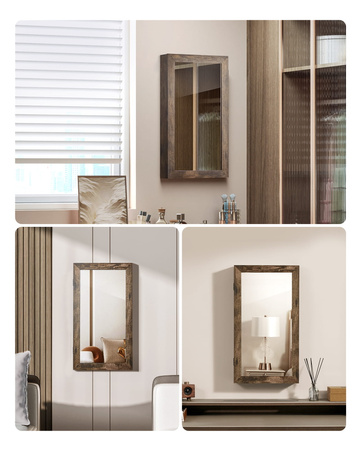 Wisząca szafka na biżuterię z lustrem - Lustro z szafką na biżuterię - SONGMICS JJC051K01