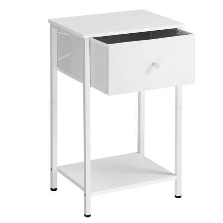 Szafka nocna z szufladą - Biały stolik nocny - Nakastlik - VASAGLE LGS021W14