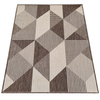 Brązowy dywan sznurkowy zewnętrzny geometryczny ZARA 16 (dwustronny) 120x170 cm