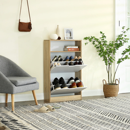 Szafka na buty klapowa do przedpokoju - Regał na obuwie - VASAGLE LBC04NW