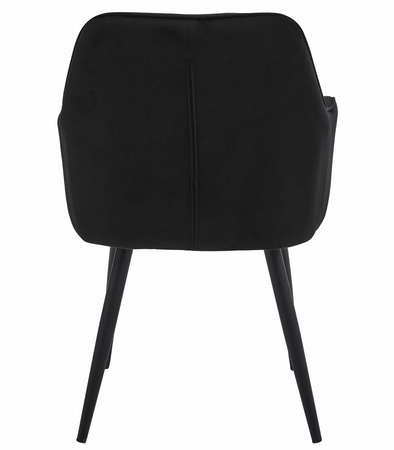 "Krzesło JORK - czarny aksamit / nogi czarne x 2"