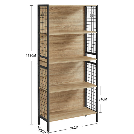 Szafka do salonu Loft - Regał z półkami - Półka na książki (Dąb Sonoma) VASAGLE LBC023B11