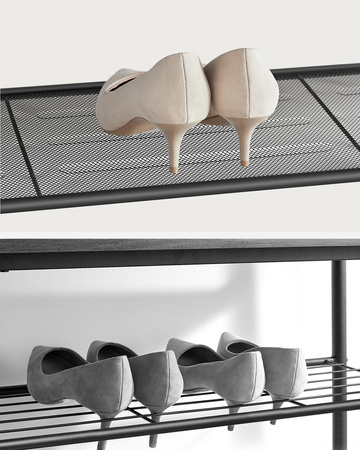 Loftowa czarna półka na buty - 5-poziomowy regał na obuwie - VASAGLE LBS015B02