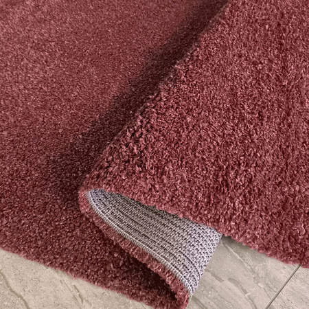 Czerwony dywan Shaggy 80x150 / Santo - Jednokolorowy, poliestrowy dywan z długim włosiem