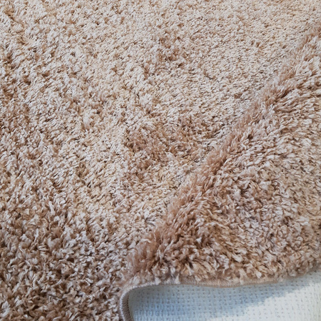 Okrągły dywan 120 cm / Kamel - Jasnobrązowy, gęsty i pluszowy dywan koło typu Shaggy