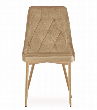 Brązowe krzesło welurowe IMOLA (zestaw 3 sztuk) - Nowoczesne krzesła tapicerowane