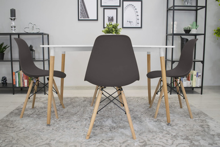 Ciemne krzesła OSAKA z tworzywa - Nowoczesne krzesła w kawowym kolorze (komplet 4)