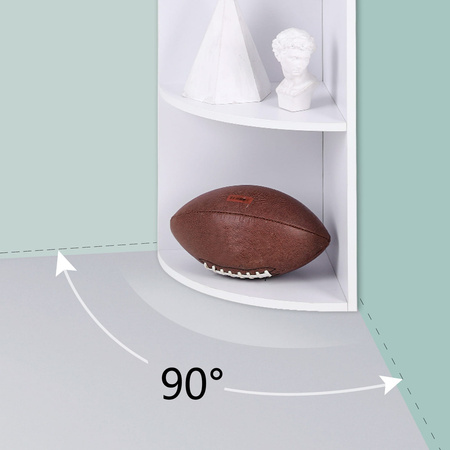 Prosta narożna półka - Narożny regał - Biała półka do salonu - VASAGLE LBC42WT