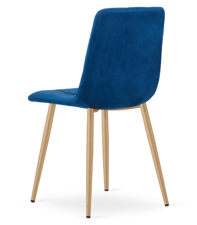"Krzesło KARA - granat aksamit / nogi kolor drewna x 3"