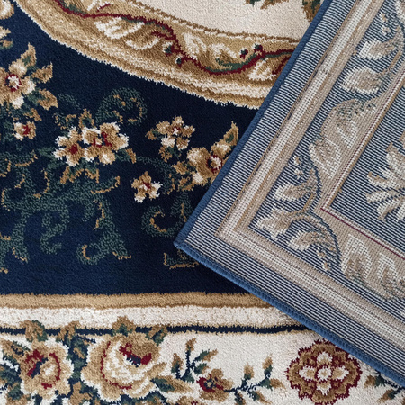 Granatowy dywan ekskluzywny klasyczny do salonu Rozeta Exclusive 04 N 80x150 cm