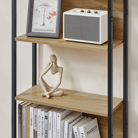 Wysoki rustykalny regał do salonu - Półka na książki Loft (Dąb Sonoma) VASAGLE LLS113B11