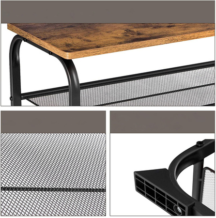 Loftowy regał na buty z siedziskiem - Półka na buty do przedpokoju - VASAGLE LMR32A