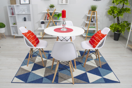 Stół okrągły skandynawski 80cm TODI - Biały stół do jadalni