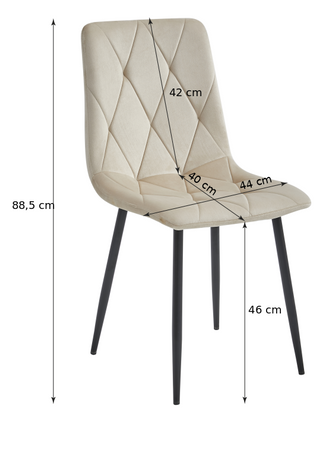 Granatowe krzesło tapicerowane LIBRA - Niebieskie krzesło welurowe do jadalni
