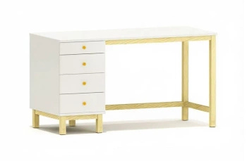 Biurko z czterema szufladami VERYSIMPL B-MODEL-4 — nowoczesne biurko z kontenerem 39 cm