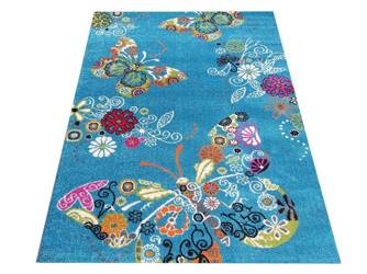 Dywan dziecięcy w motylki Bella 114 niebieski 160x220 cm