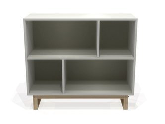 Regał skandynawski / szafka otwarta na drewnianym stelażu [wys. 87 cm szer. 100 cm] REG-DESREG1