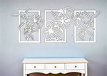 DEKORACYJNY TRYPTYK AŻUROWY, KWIATY, LILIE, DEKORACJA ŚCIENNA 3D, ORNAMENT, 60 x 160 cm, BIAŁY