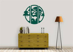 DEKORACYJNY TRYPTYK AŻUROWY, BONSAI, BOTANICZNA DEKORACJA ŚCIENNA, ZIELONY