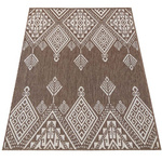 Dywan geometryczny zewnętrzny sznurkowy dwustronny ZARA 13 brązowy 80x150 cm