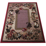 Dywan w kwiaty klasyczny do salonu BCF Alfa 01 czerwony 250x350 cm