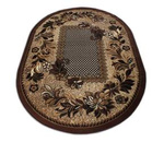 Dywan owalny do salonu klasyczny brązowy w kwiaty BCF Alfa 01 - 200x300 cm