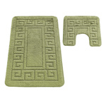 Komplet łazienkowy Montana z wycięciem Ethnic Green Komplet (50 cm x 80 cm i 40 cm x 50 cm)