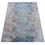 Dywan geometryczny nowoczesny Horeca-New 108 szary niebieski 60x100 cm