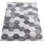 Dywan geometryczny do salonu nowoczesny Heksagon VISTA 02 szary 80x150 cm