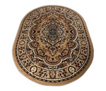 Dywan owalny brązowy klasyczny Rozeta BCF Alfa 06 - 80x150 cm