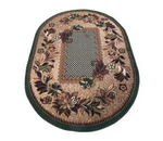 Dywan owalny klasyczny w kwiaty BCF Alfa 01 zielony 80x150 cm