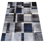 Nowoczesny dywan geometryczny szary z niebieskimi elementami OTTO 09 - 160x220 cm