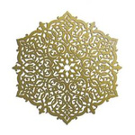 DEKORACYJNY PANEL AŻUROWY, ROZETA MAROKAŃSKA, DEKORACJA ŚCIENNA 3D, ORNAMENT, 60 cm, ZŁOTY