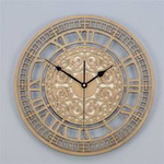 Oryginalny zegar ścienny WIKTORIAŃSKI z piękną ażurową tarczą w kolorze drewna wiąz, ORNAMENTI